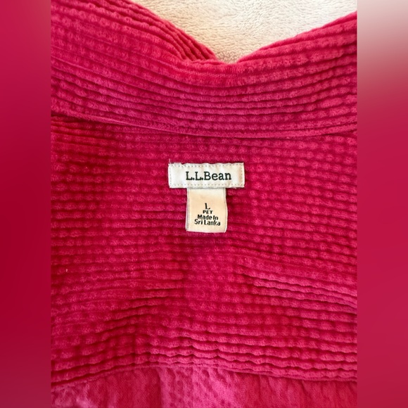 L.l Bean Pink Corduroy Button-Up Shirt - Picture 5 of 7